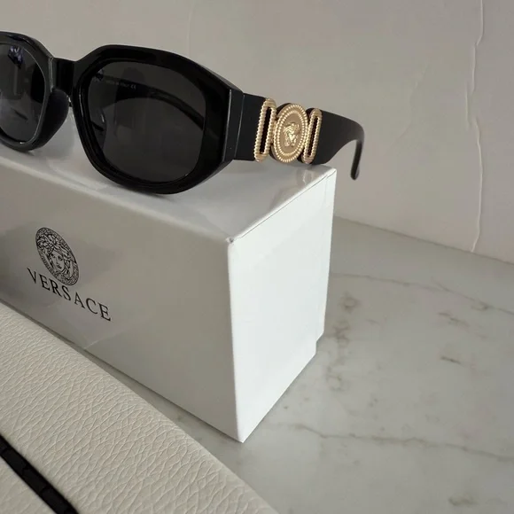 Versace Black Sunglasses with White Case display picture 3